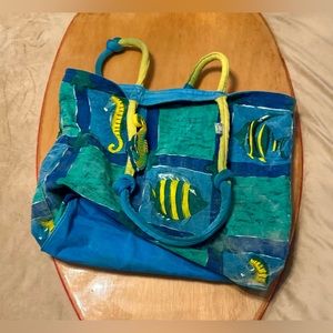 Sun n’ Sand EXTRA LARGE Beach and Pool Lined Seahorse Tote Bag
